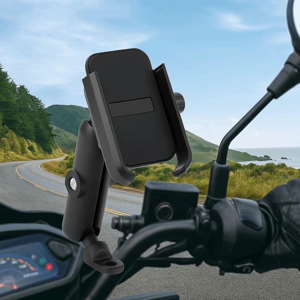 

Aluminum Alloy Moto Bicycle Rearview Mirror Bracket Support Bracket Adjustable Cell Phone Stand Shockproof Non-slip