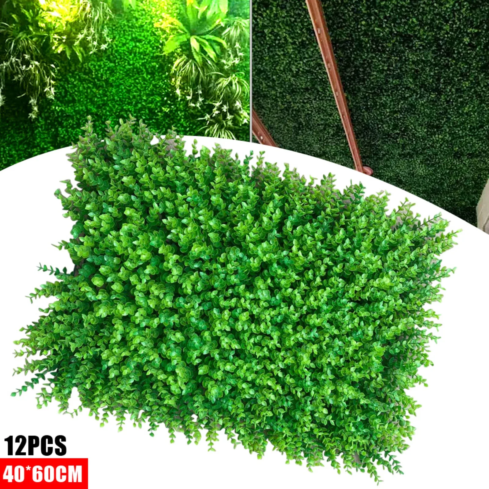 

Bymaocar 12 Pcs Green Snap-on Panel Design Wall Plant Decor, Artificial Background, Garden Privacy Fence, Hedge Boxwood Panels