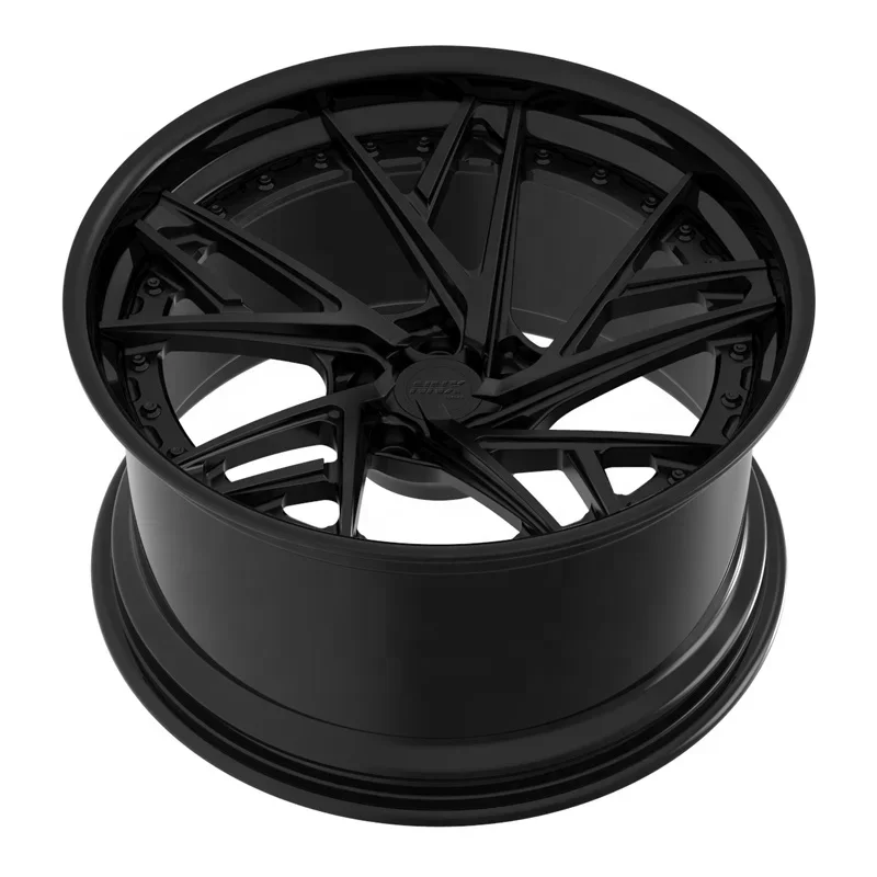 Customized Forged Wheel  Gloss Black Forged 2 Piece Rims  22 Inch Forged Wheels