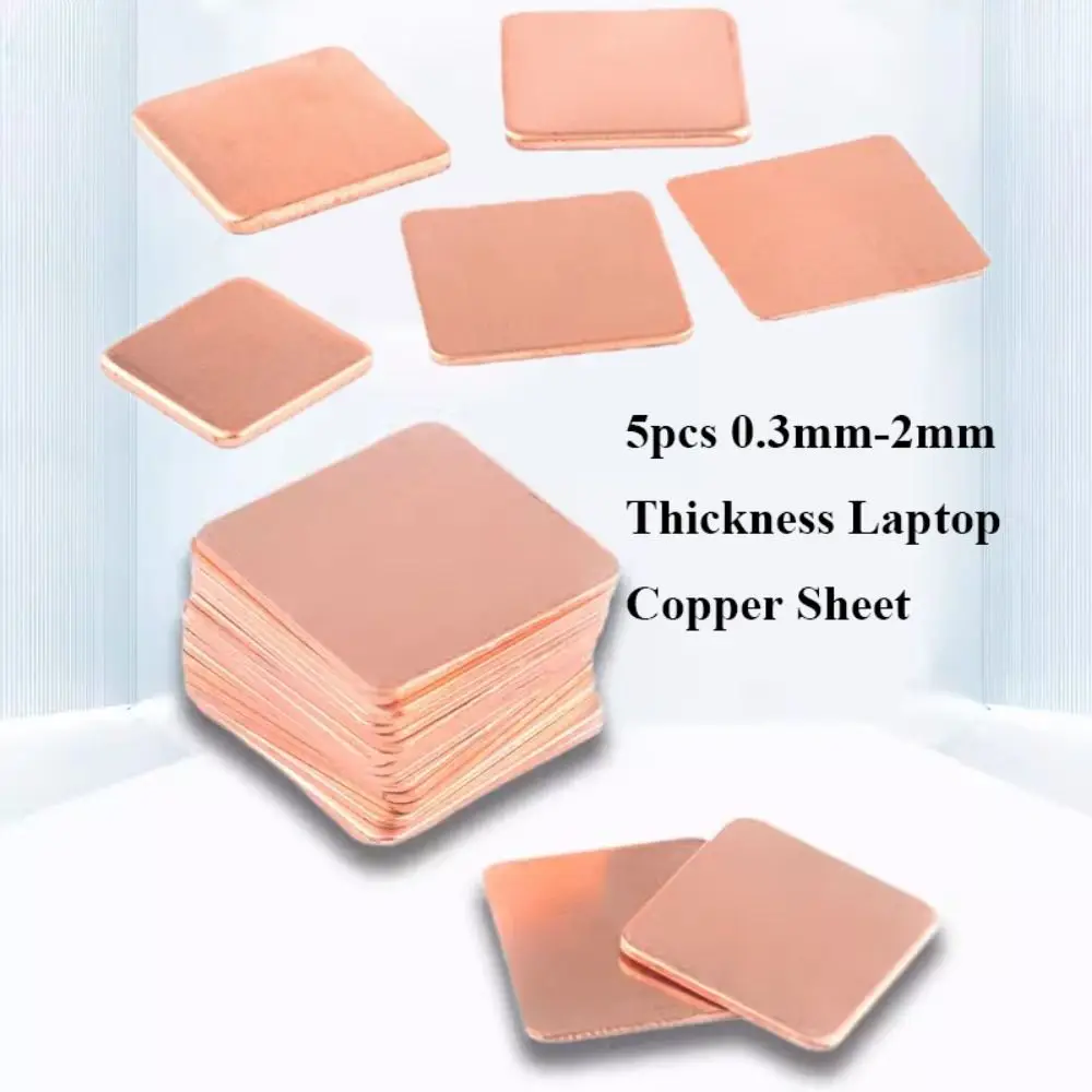 5 Stuks 0.3Mm-2Mm Dikte Laptop Plaat Goud Koper Koellichaam Nieuwe Heatsink Blad Voor Gpu Cpu Chip