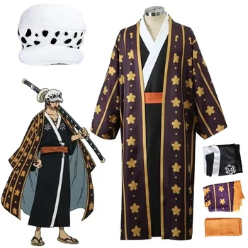 Trafalgar Law Cosplay Costume Anime Figures Digital Printing Kimono Uniform Full Set Halloween Carnival Party Suit Man