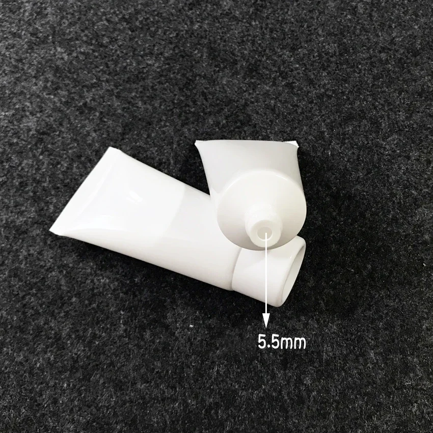 Empty 50g White Plastic Cosmetics Squeeze Tube 50ml Cleanser Cream Container Handmade Lotion Refillable Soft Bottles 10pcs