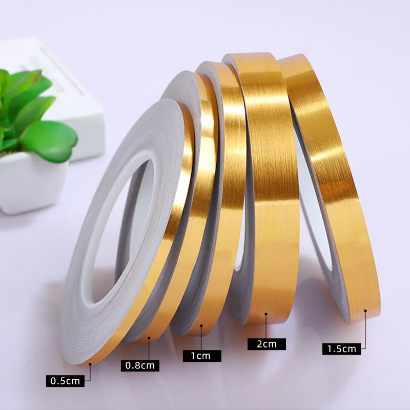 20M Self-Adhesive Tile Stickers Floor Edging Waterproof Seam Wall Stickers Gold Silver Tile Tape Wall Gap Ceiling Home Decoratio