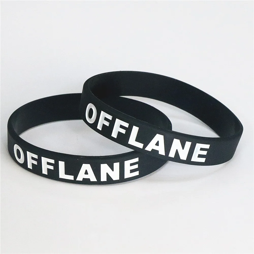 1PC Game CARRY SOLO GANK OFFLINE SUPPORT Silicone Bangles & Bracelets Letter Debossed Sport Wristbands Men Gift Jewelry SH008