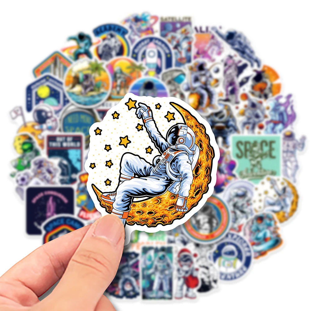 

10/30/50PCS Cartoon Outer Space Astronaut Stickers Decoration Laptop Phone Helmet Car PVC Waterproof Funny Sticker Decals Toy