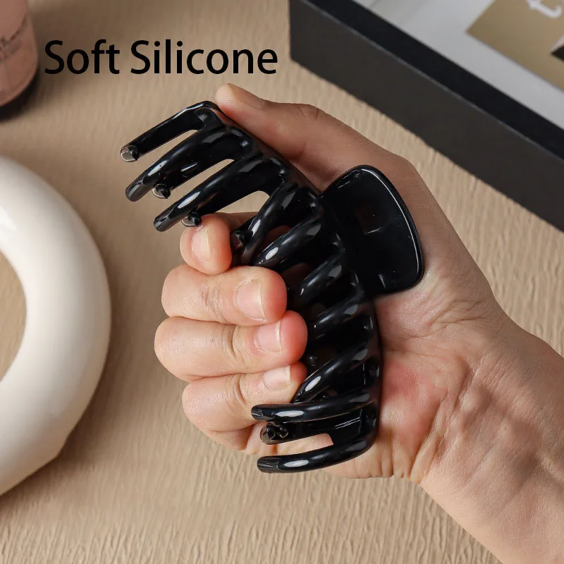 New Silicone Material Hair Claw Clip Crab Barrette Women Ponytail Hair Claws Bath Clip Fashion Girl Hair Accessories