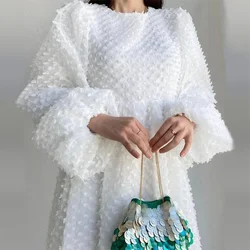 Women White Maxi Dress Party Vestidos Lantern Sleeve Sexy The Middle East Beach Elegant Summer New Long Dresses Prom Dress