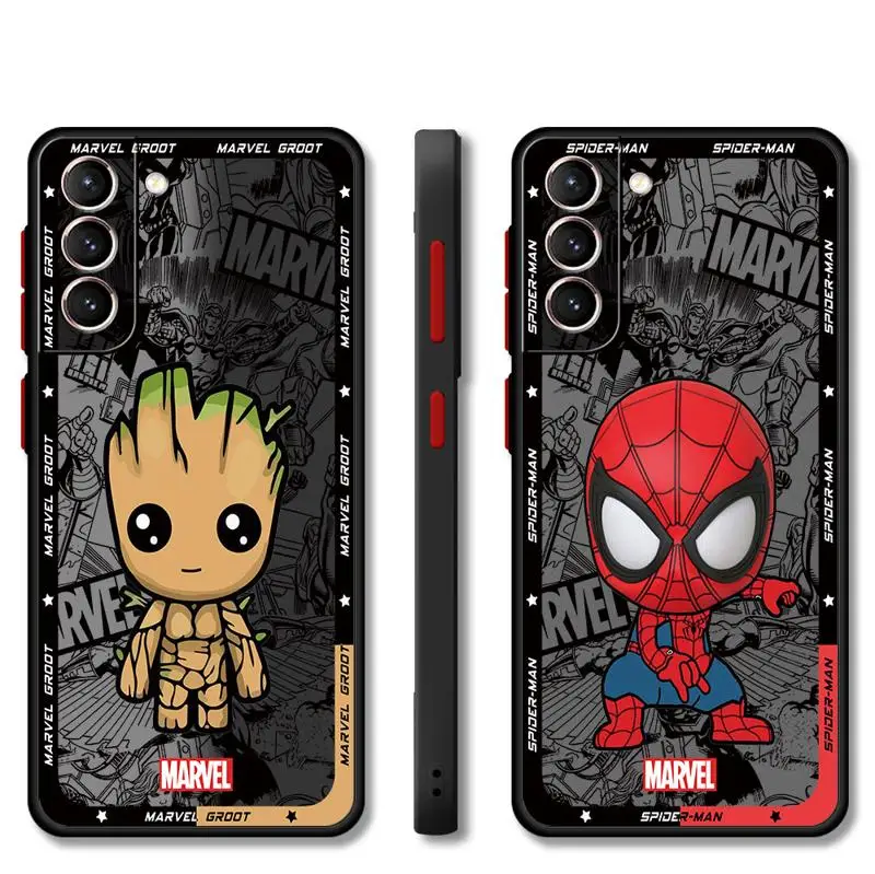 Cartoon Marvel Spiderman Groot Phone Case for Xiaomi Poco X3 Pro M3 M5 M5s X3 NFC X4 GT X5 Pro C40 F3 C50 C51 TPU Matte Cover