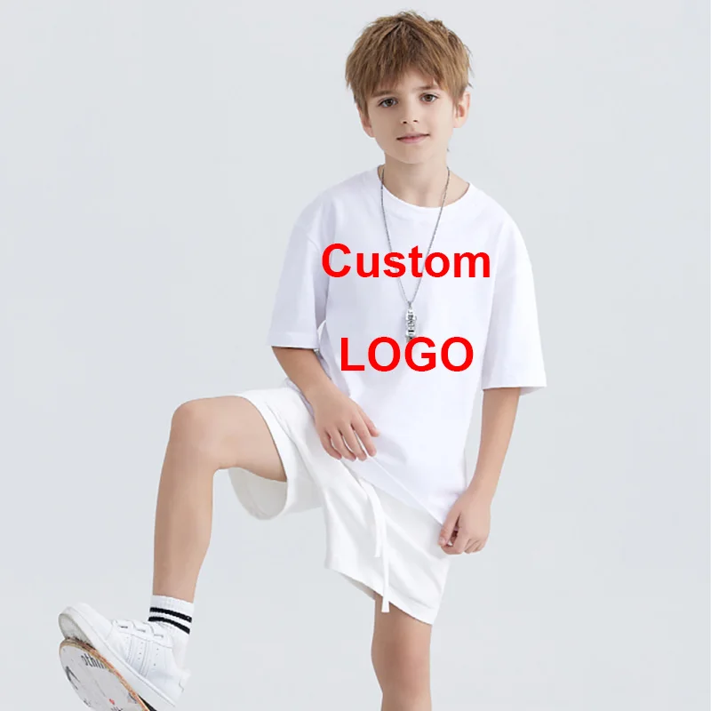 Camiseta de ocio con estampado personalizado para niños, camiseta blanca con foto o logotipo de tu propio diseño, camisetas personalizadas para niños