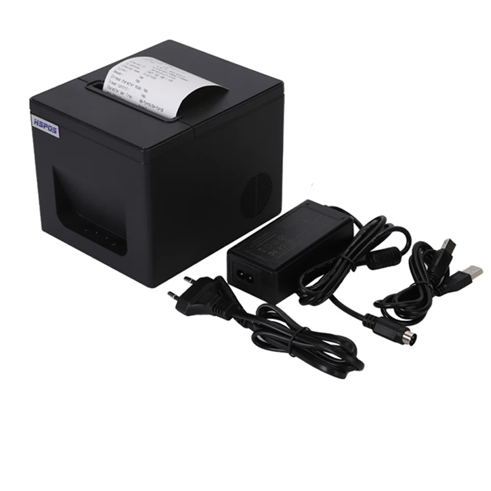 Newest Cheap Thermal Receipt Printer USB LAN Interface Black Appearance 80mm
