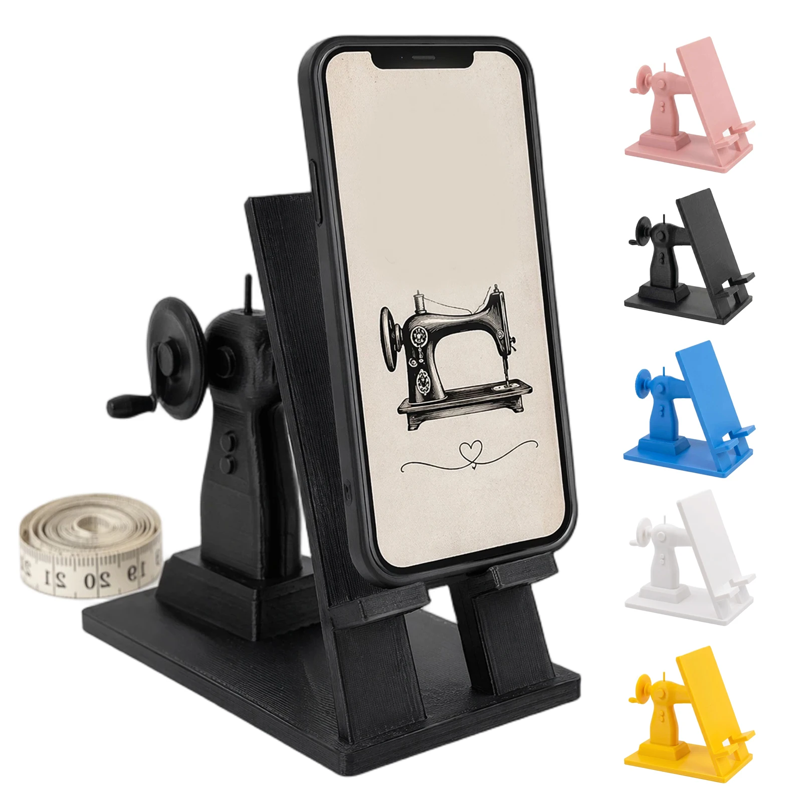 Sewing Machine Phone Holder Multi-Purpose Retro Cell Phone Stand Creative Desktop Ornament for Sewing Artists Craftspeople