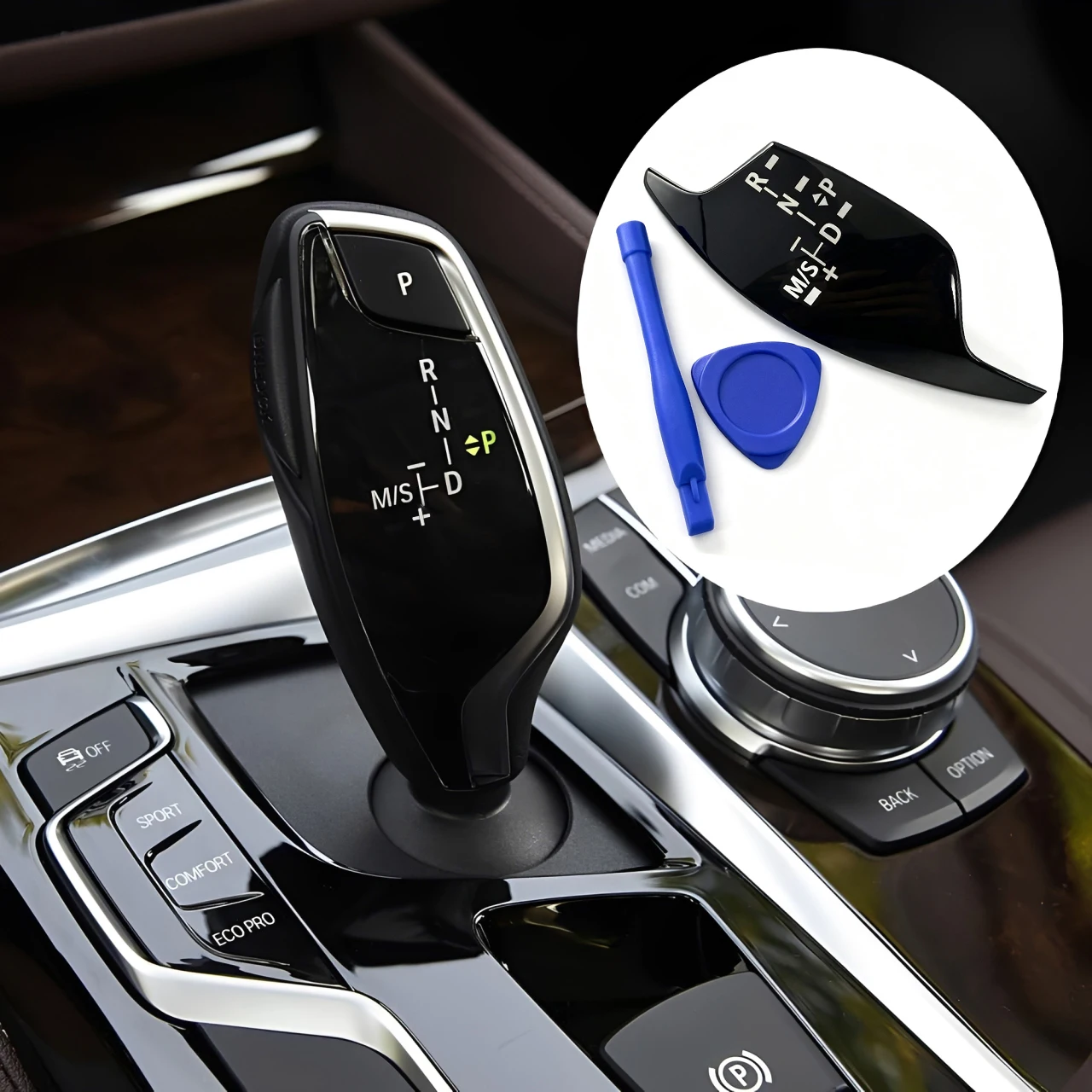 Car Interior Gear Shift Knob Panel Trim Cover Sticker For BMW 5 6 7 X3 X4 Series G30 G31 G32 G11 G12 G01 G02