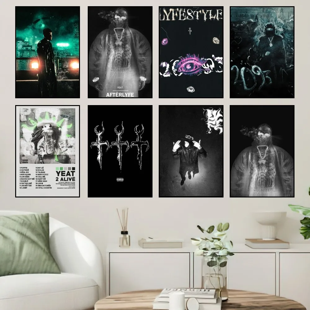 Rapper Yeat 2093 P Poster piccole stampe pittura murale camera da letto soggiorno Wall Sticker Office