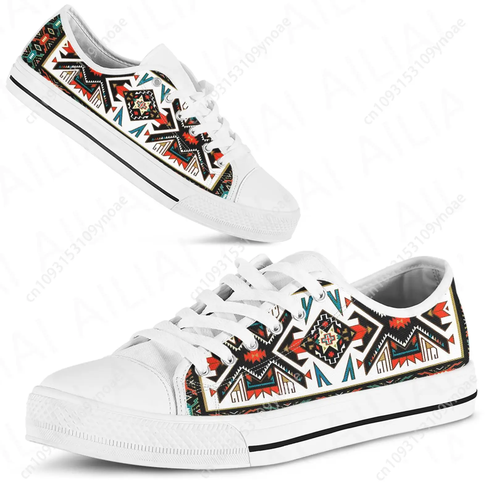 Aztec Design Brand Canvas Shoes Tribal Ethnic Print Women's Vulcanized Shoes Comfortable Inca Print Sport Shoes