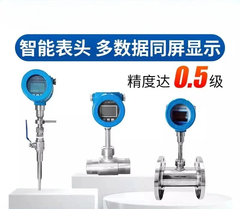Thermal Gas Mass Flowmeter High Precision Plug-in Pipeline Compressed Air Nitrogen [304 flange connection]