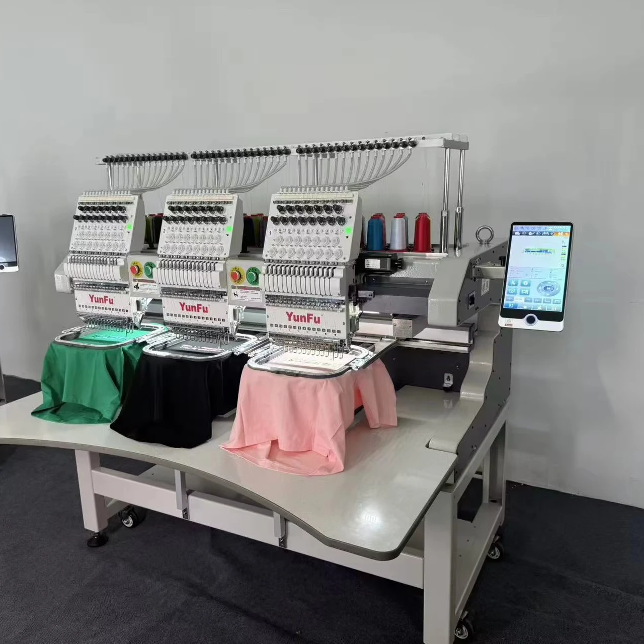 Computerized 3-Head Embroidery Machines 12-15 Needles 1200 Rpm New Cap Embroidery Machine for Sale New Bearing Motor Engine Gear