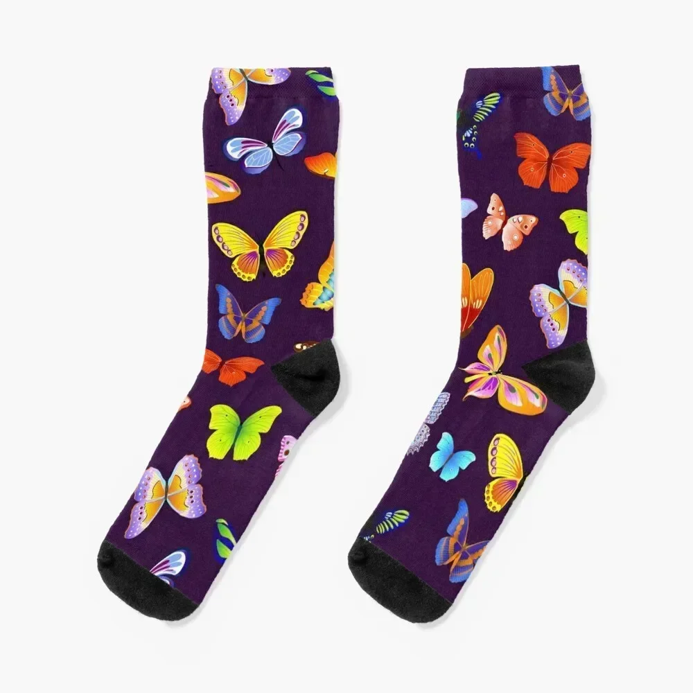 Butterfly Drawing Watercolor painting Illustration #1 Socks designer set Boy Socks Women's