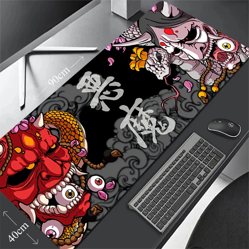 Ghost Face Anime Mouse Pad Japanese Game Devil Black Desk Pad Computer Keyboard Mouse Pad XXL Computer Gamer Laptop Desk Pad