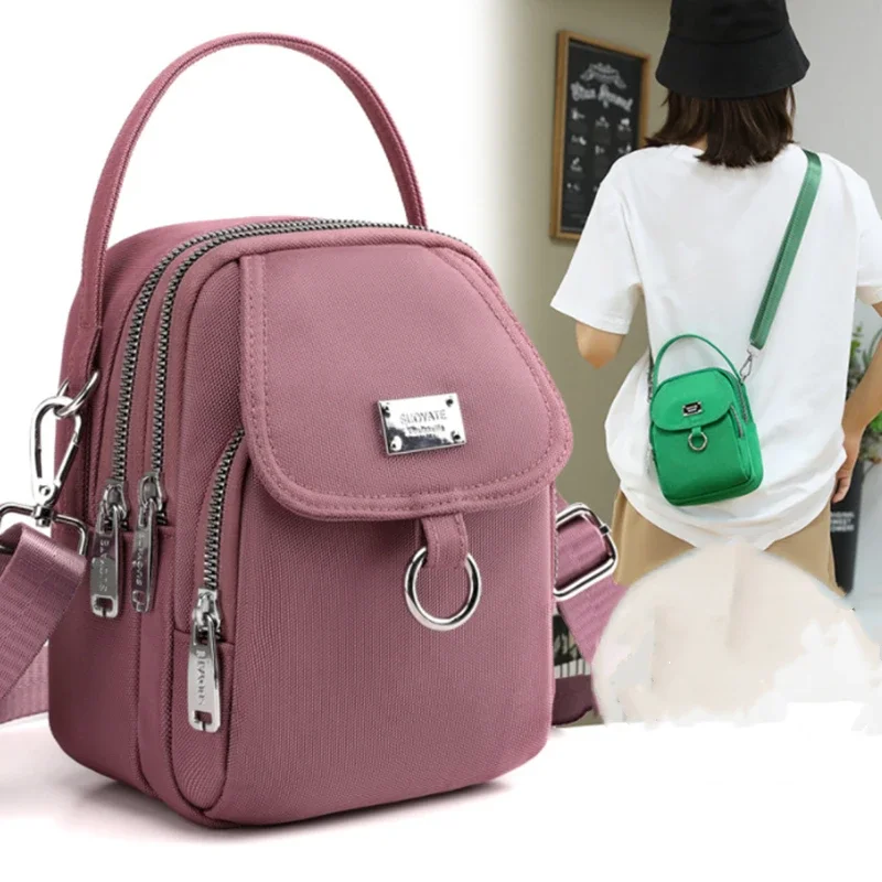 Fashion 3 Layers Women Mini Bag High Quality Durable Fabric Girls Small Shoulder Bag Prettry Style Female Mini Handbag Phone Bag