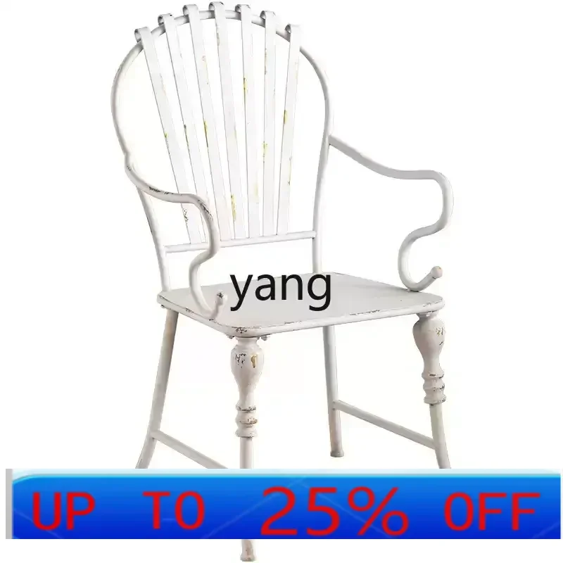 

LMM retro old garden outdoor courtyard wrought iron balcony Internet celebrity small round table chair