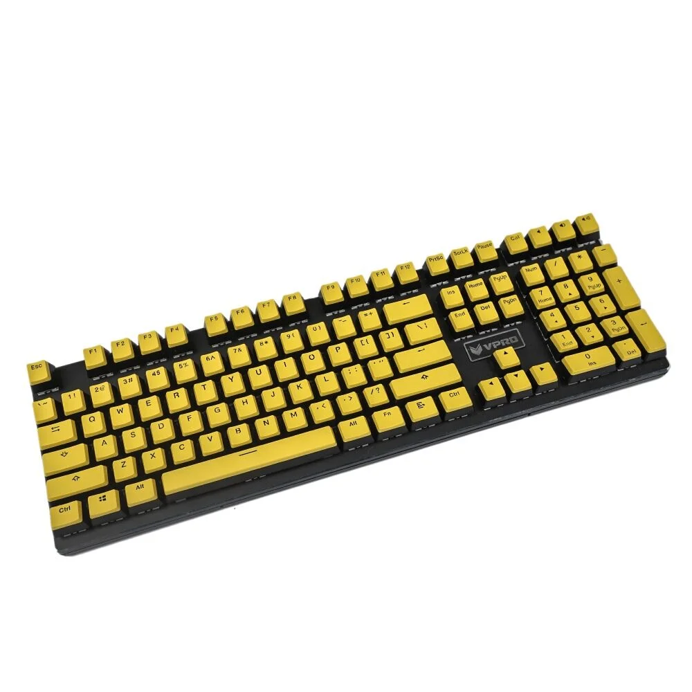 Perfil OEM para teclado mecánico MX, tapa de tecla de pudín blanco y amarillo, color café, 104, 108, PBT, Doubleshot, transparente, Stoc, no brillante