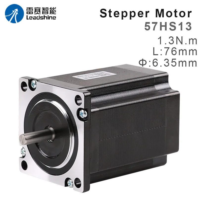Leadshine 57HS13 Nema23 Stepper Motor Holding Torque 1.3N.m Current 4A CNC Laser Grind Foam Plasma Cut shaft 6.35mm 8 lines