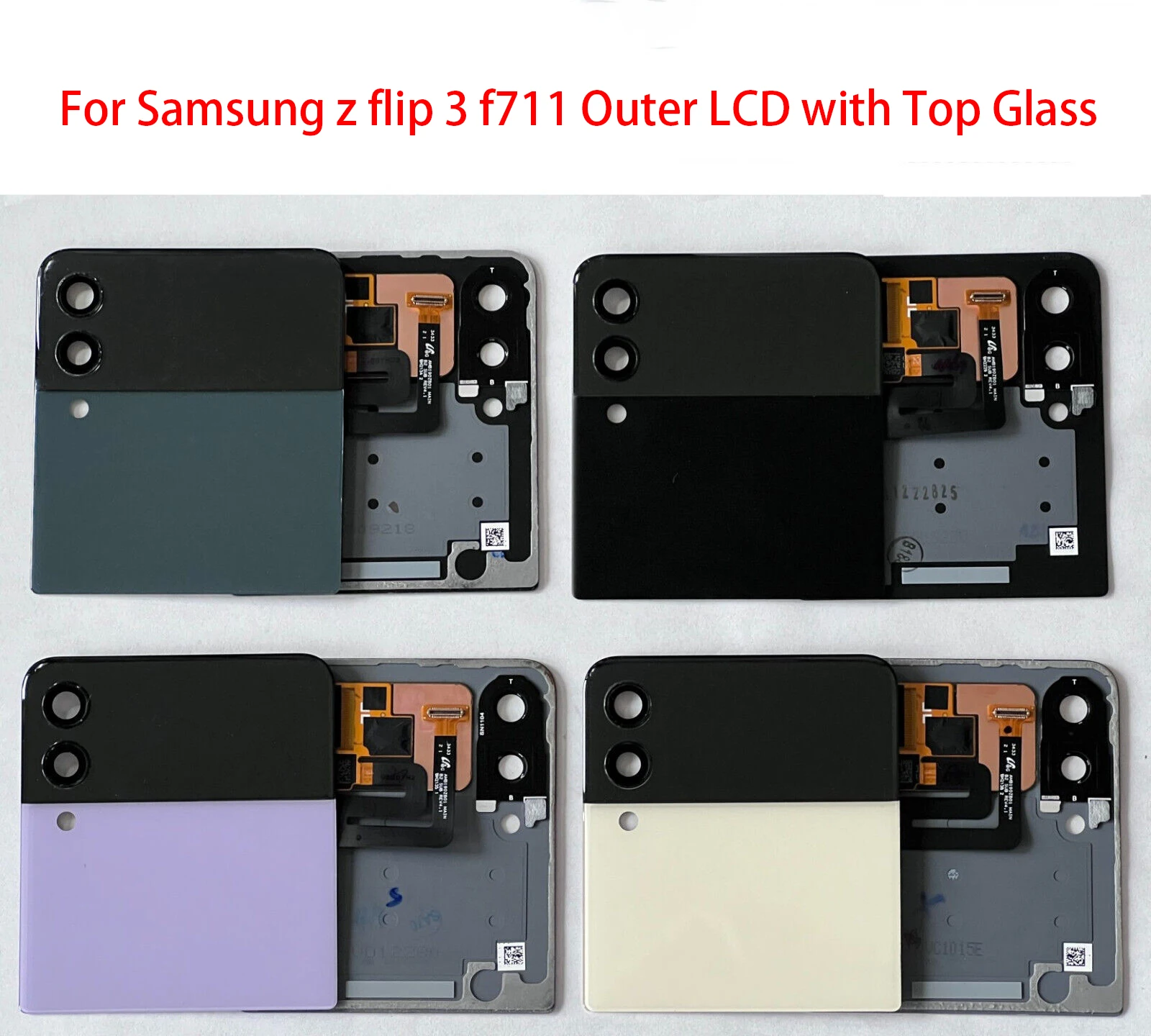 LCD Screen display Outer Top Cover with LCD  Battery Door housing For Samsung Z Flip 3 F711 F7110 Outer LCD with Camera Bezel