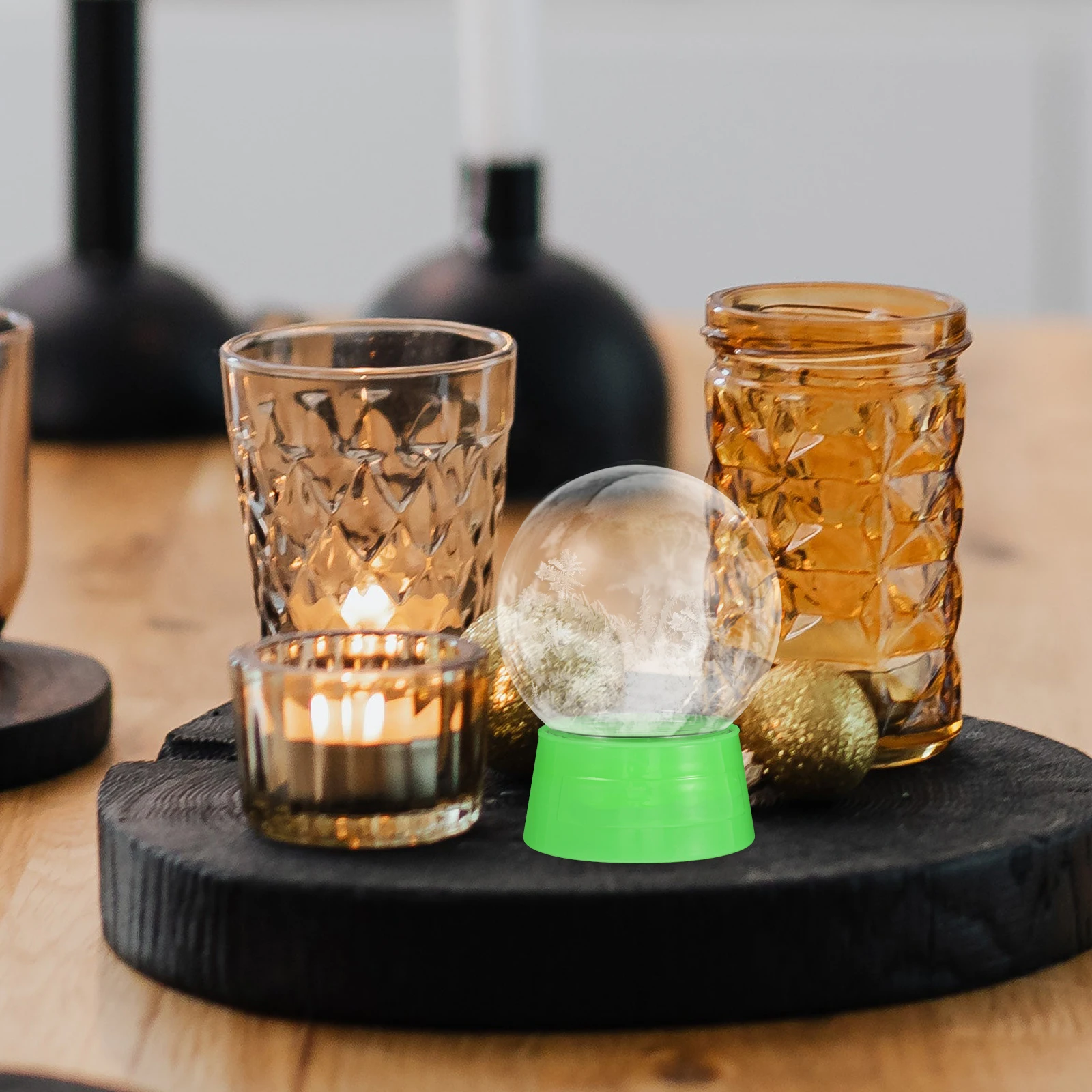 

6 Pcs Ornament Crystal Ball Accessories Diy Empty Snow Globe Manual Decorative Water Green Plastic Kit Child