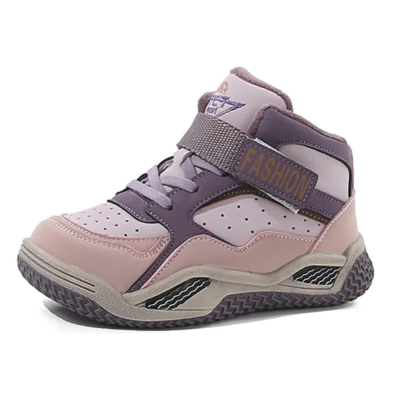 

Winter Sport Shoes For Children PU Leather Waterproof Teenager Kid's Cotton Sheos Thick Warm Plush Boots For Kids Snow Boots