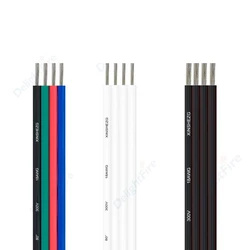 4pin Electric Wires 22AWG 20AWG 18AWG White Black Tinned Copper Electrical Extension Wire for RGB LED Strip Lights LED Cable