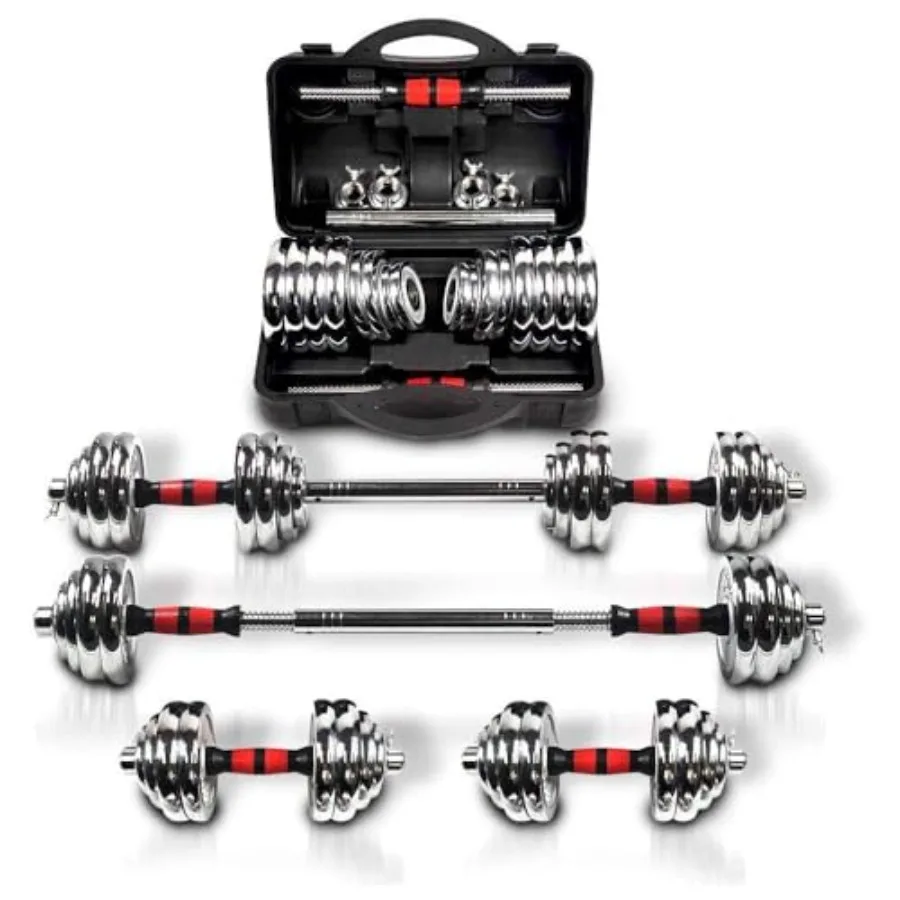 Adjustable Adjustable Dumbbell Set for Home Gym Strength Training, Steel Construction, Black/Chrome, Space-Saving Quick-Adjust Design - Aliexpress Deal