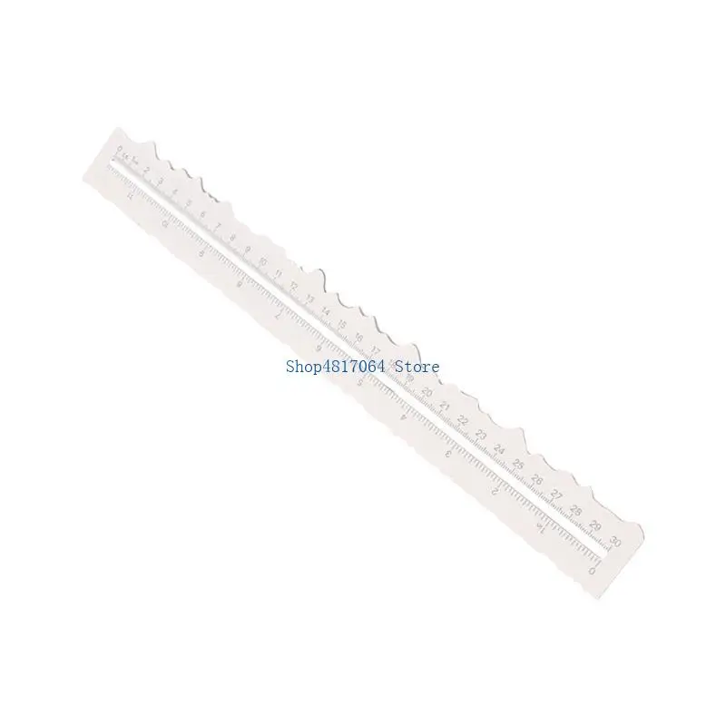 

T3LB Irregular Edged Ruler Metal Craft Ruler Paper Tearing Ruler Jagged Edges Ruler