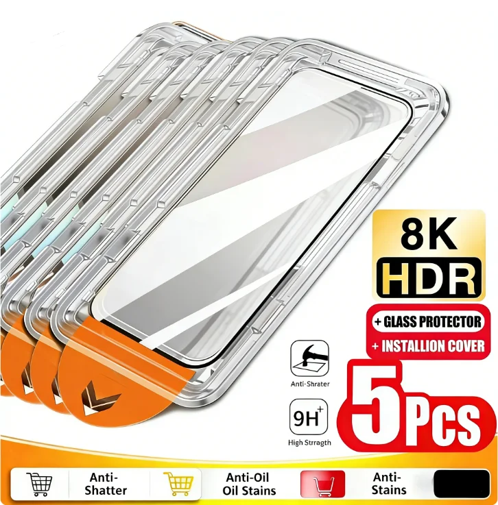 

1-5PCS Oleophobic Coating Fingerprint Unlock Screen Protector For Samsung S25 S26 Ultra Edge S23 S22 Plus S24 FE Tempered Glass