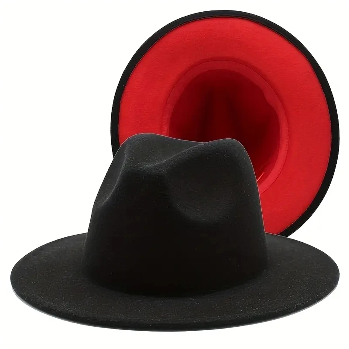 Western cowboy hat wool wool wool wool wool double-sided patchwork felt jazz hat can be worn by both men and women