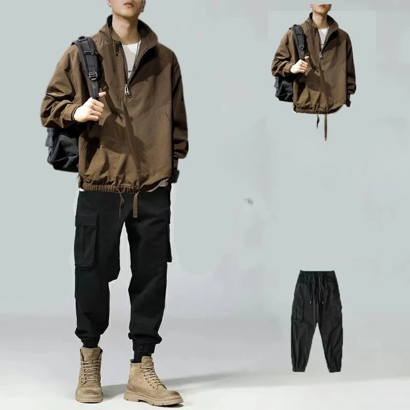 Spring Autumn New Men's Shell Jacket Coat Korean Style Trendy Stylish Casual Versatile Complete Outfit Menswear