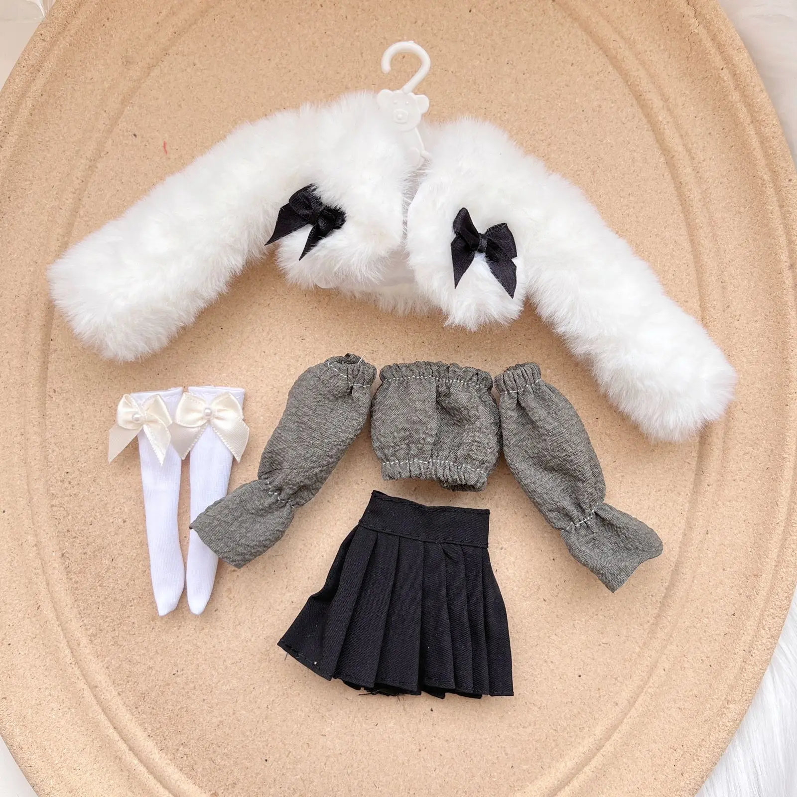 Blythe Doll Dress Set OB22 OB24 AZONE Plush Jacket Winter Set Handmade 28-30cm Doll Accessories Cute Doll