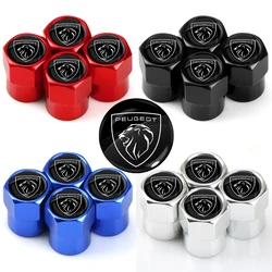 4pcs Car Valve Caps Auto Wheel Tires Accessories Stems Covers For Peugeot 206 307 308 3008 207 208 407 508 2008 5008 107 106 205