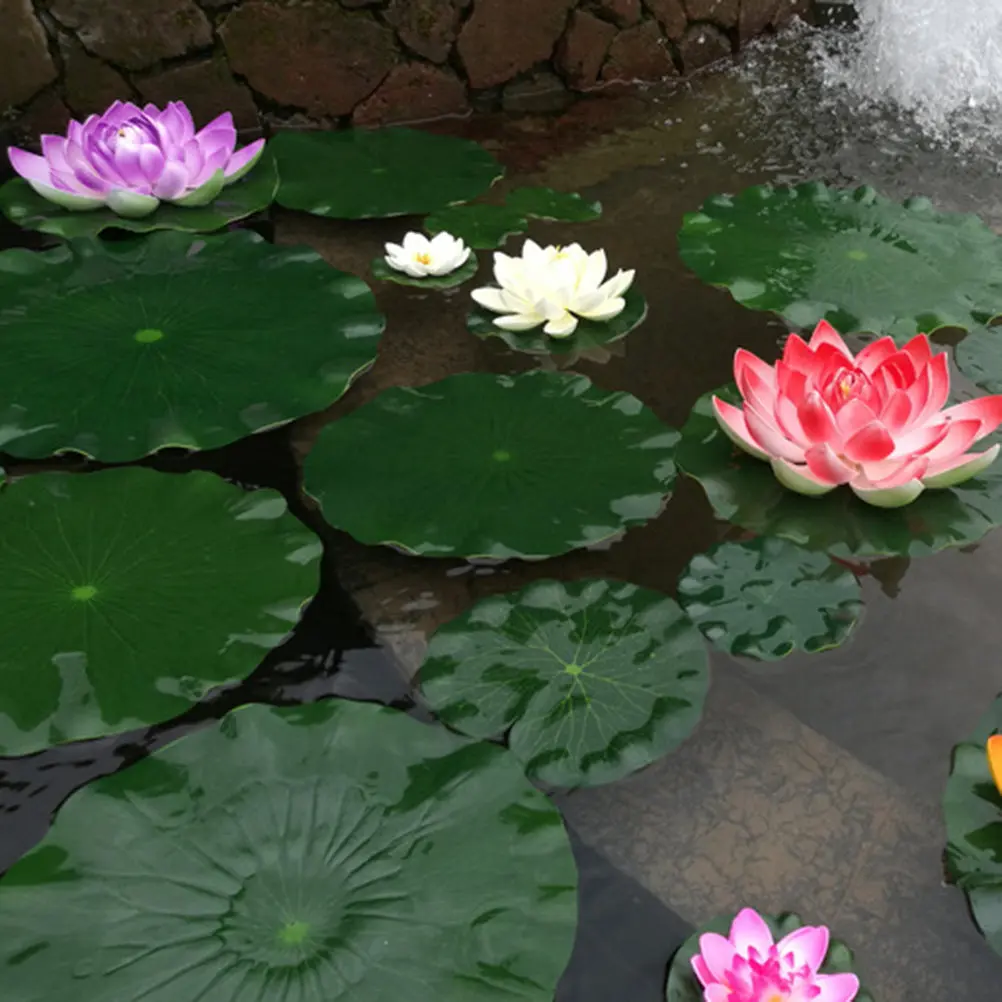 10Pcs 18Cm High-Detail Eva Lotus Leaf Decorations for Fish Tank Aquarium Pond Duckweed Ornament Stage Performance Backdrop