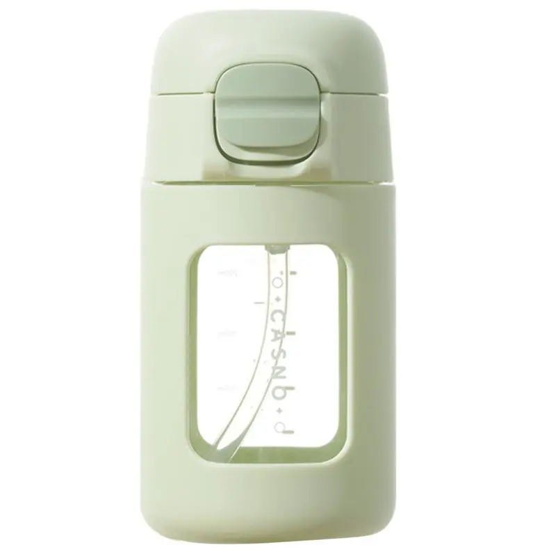 

ABXD Household Kitchen 330ML Glasses With Straw Transparent Water Bottle Office Coffee Cups With Lid And Straw