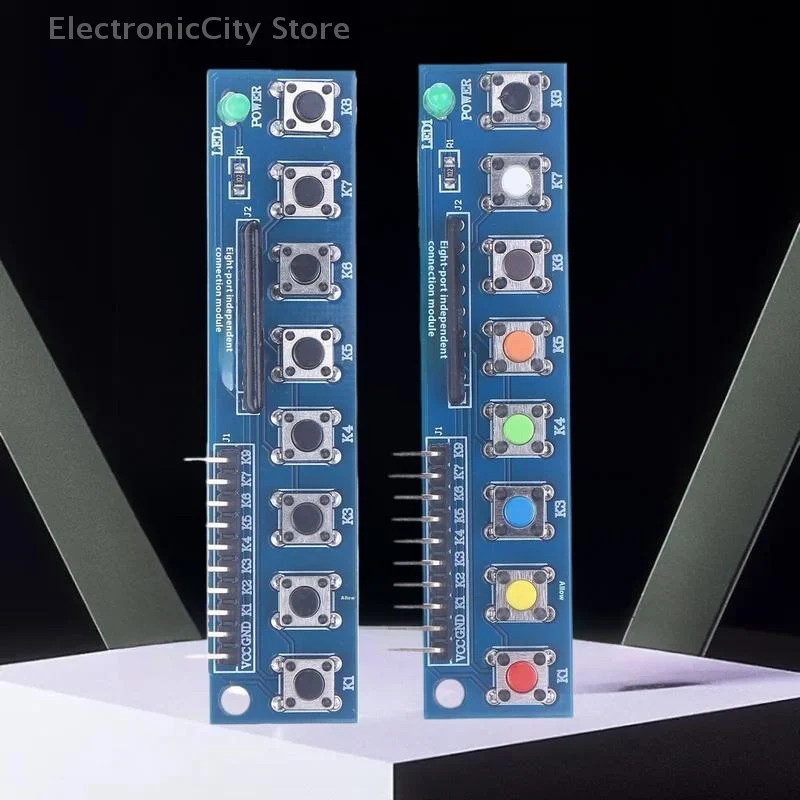 LED インジケーター付き ARM 対応 8 ボタン タッチ キー モジュール。Arduino プロジェクトに最適