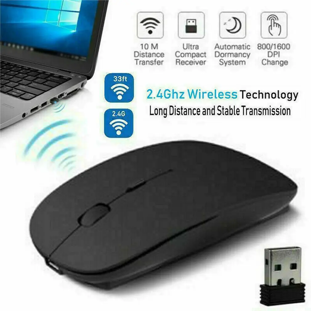 2.4GHz Wireless Mouse Transmission Cordless Mice Optical Scroll Suitable For PC Laptop Computer Ergonomical Design Dropshipping