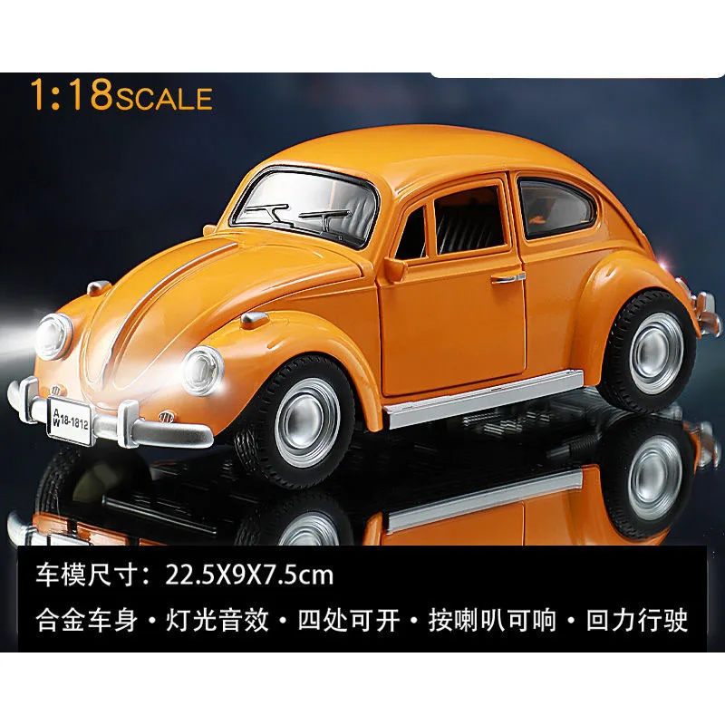 1:18 Beetle Classic Car Diecast Metal Alloy Car Model Simulation Vehicle Luxury Car Decoration Collection Boy Gift Toy