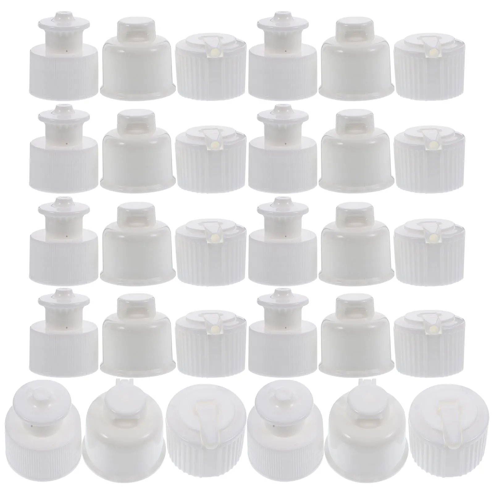 

30 Pcs Water Bottle Cap Caps Replacement Tops Drinks Replaceable Lids White Spout