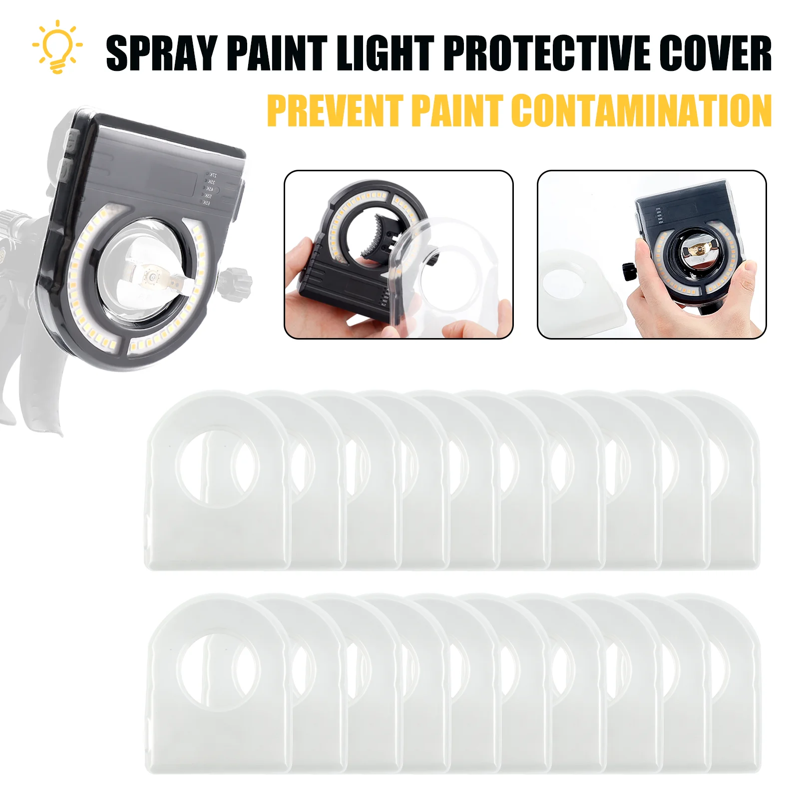 20PCS Car Spray Paint Protective Cover for Spray Gun Lighting Extend Usage Time Paint Isolation Tools for Workshop Painting Job
