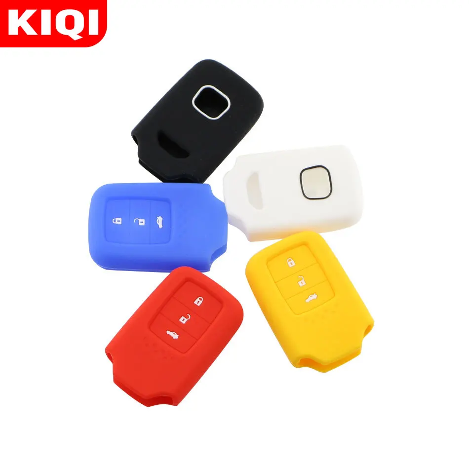 3 Buttons Silicone Car Key Fob Cover Case Fit for Honda Vezel City Civic Jazz BRV BR-V HRV Keyless Entry Case Protect Holder