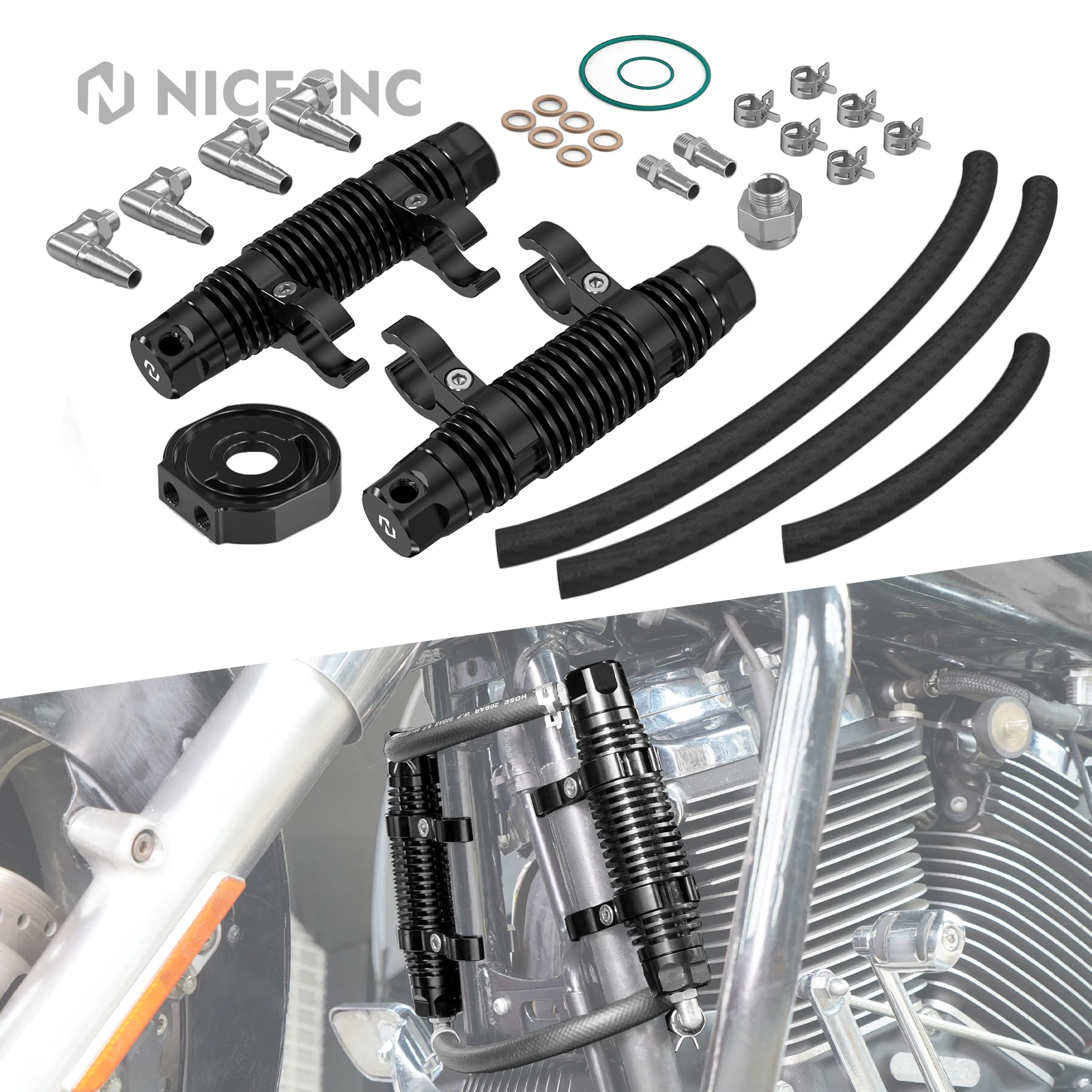 

Комплект масляного радиатора мотоцикла для Harley Street Glide/Special FLHX 2017-2023 CVO Road Glide FLTRXSE 2018-2024 Road Glide FLTRX 17-20