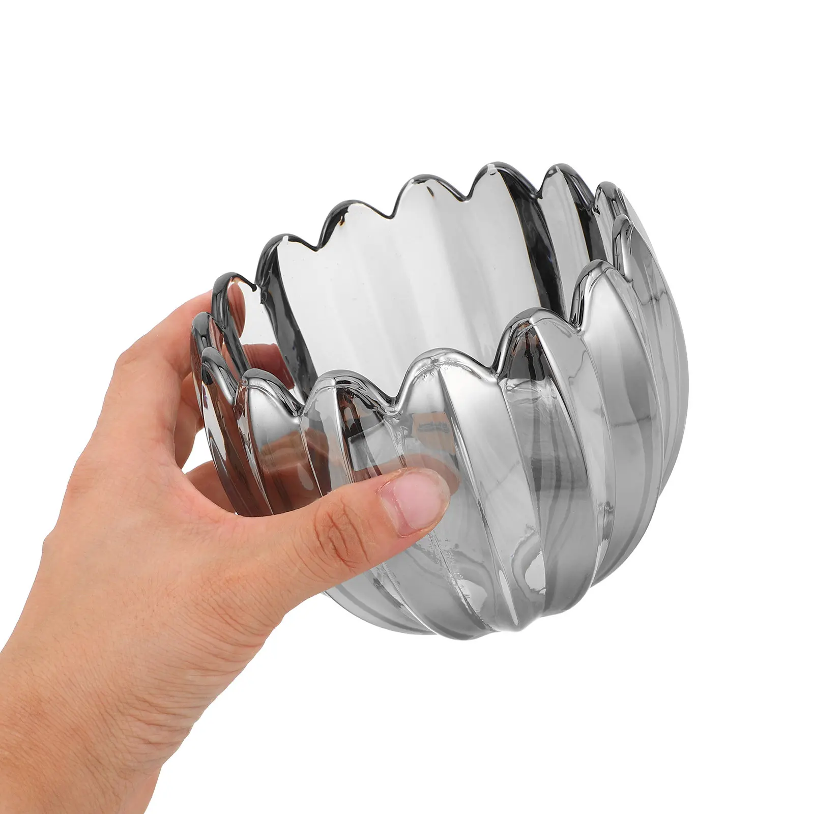 Tulip Glass Lamp Shade Replacement for Table Lamp Pendant Light Fixture - Grey Smoke Floral Design 35Mm Hole Diameter Glass