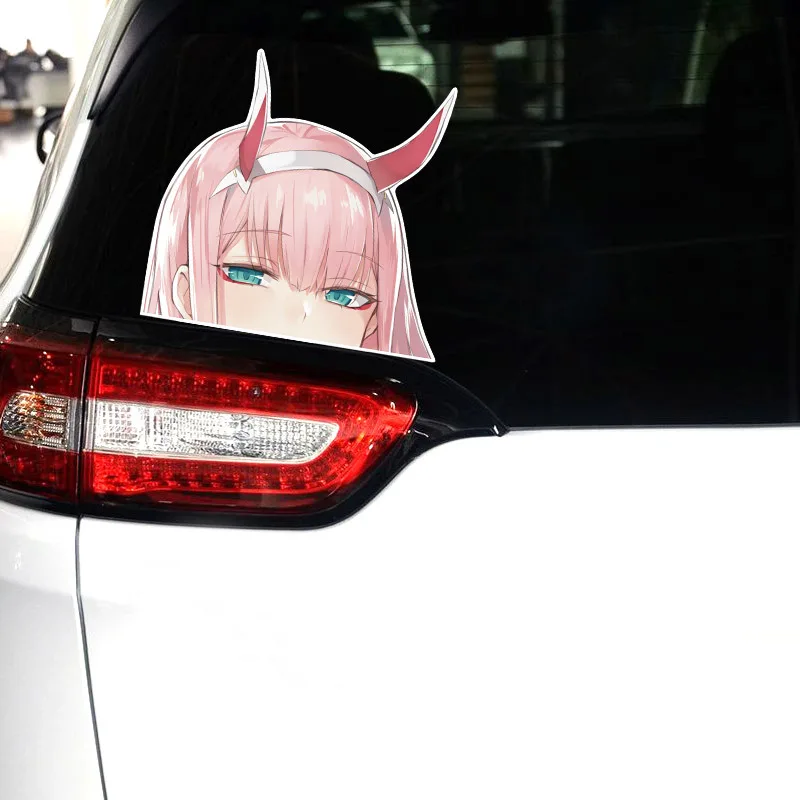 Car Stickers DARLING In The FRANXX 02 Zero Two Anime Reflective Decoration For Windshield Bumper Trunk Motorcycles Laptop D25