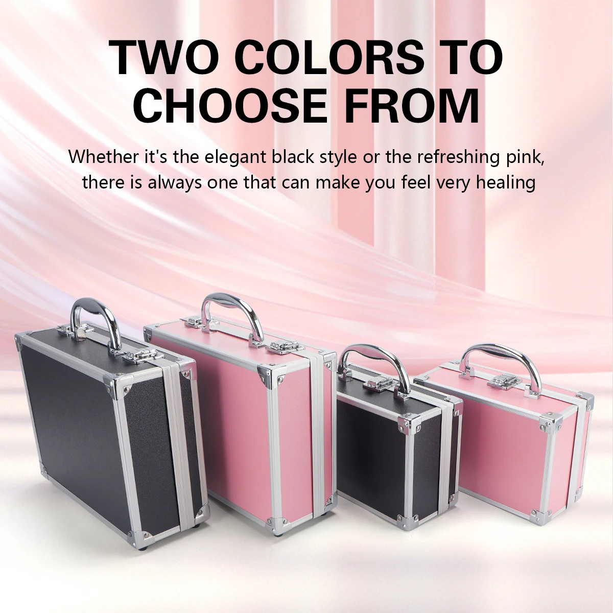 Pink Metal Barber Tool Case, Stylish Storage Solution