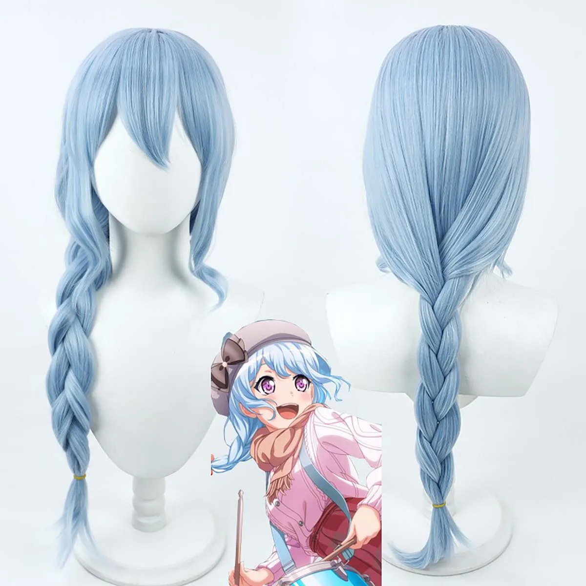 Women Daily Party Use Cos Matsubara Kanon Long Blue Hair Wig